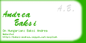 andrea baksi business card